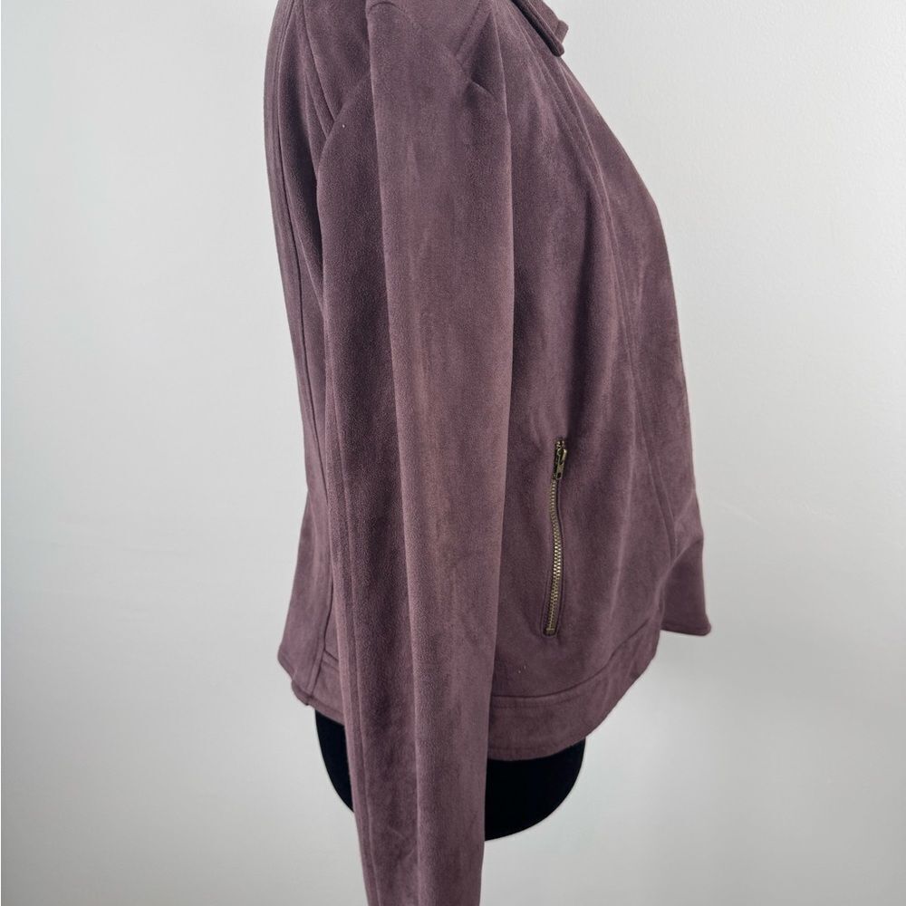 Eden society mauve soft Moto Jacket with Asymmetrical Zipper women’s large - Picture 13 of 15